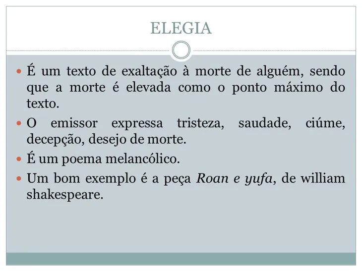 10605 35219 - Elegia Exemplos