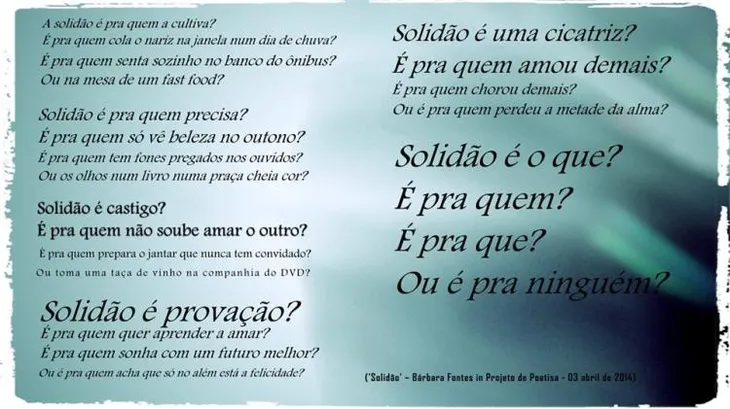 3555 89612 - Poema De Solidao