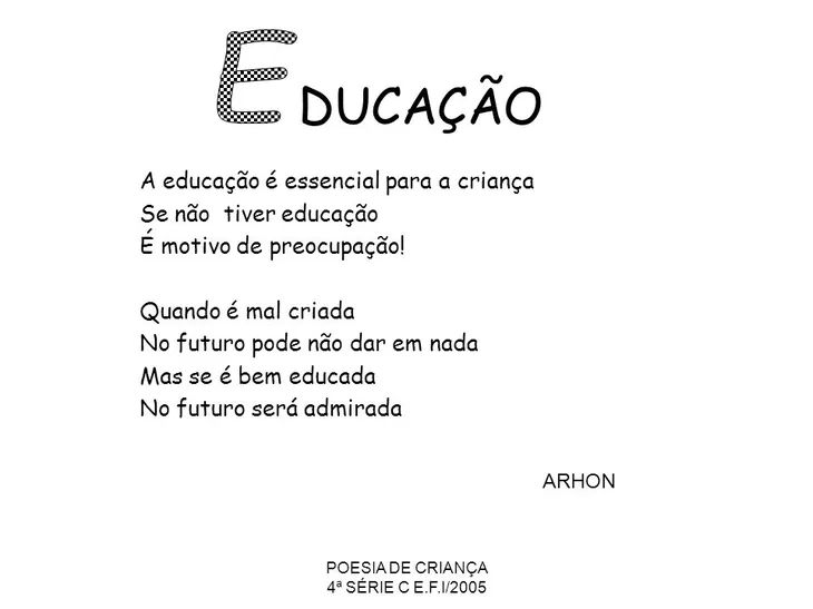 4869 6153 - Poema Sobre Educação