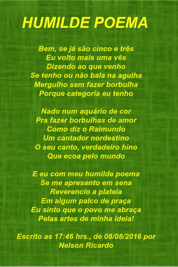 9659 89384 - Poema Sobre Humildade