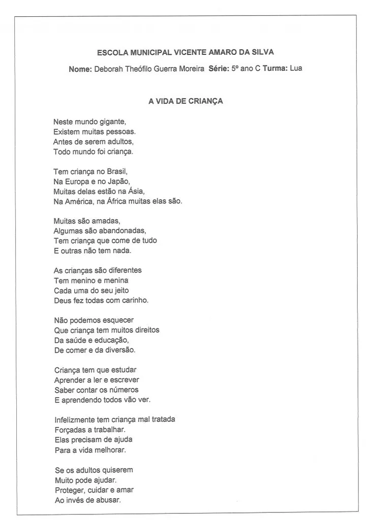 9671 117343 - Poema Sobre Criança